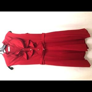 Calvin Klein size 6 never worn Red dress with pleated skirt.